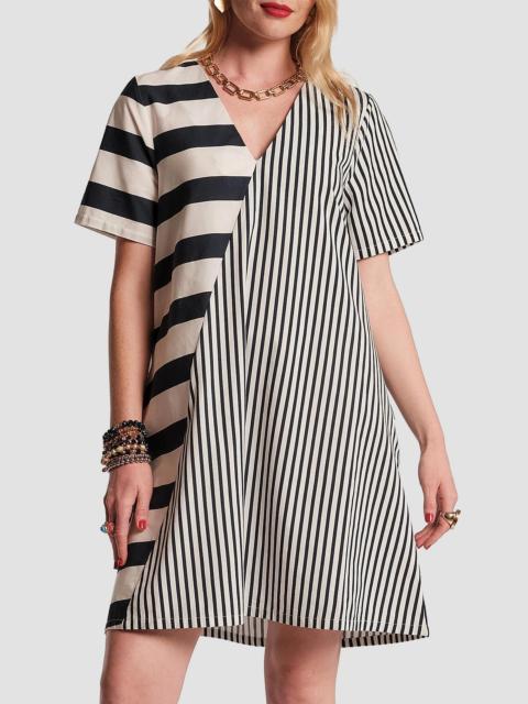 FRANCES VALENTINE Women's Schooner Splice Striped Minidress - Navy Oyster