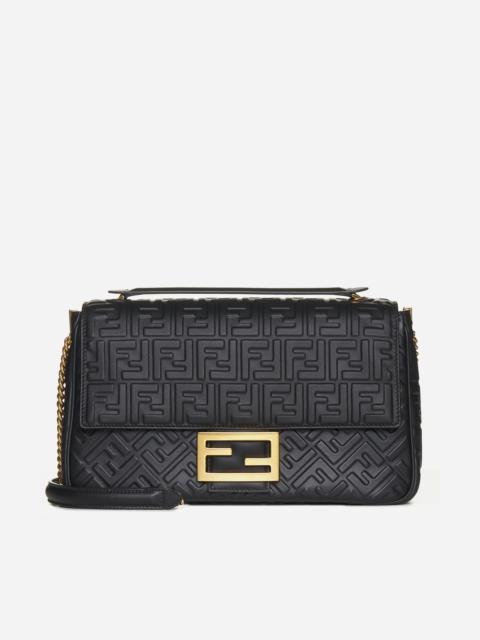 FENDI Baguette Chain FF leather large bag