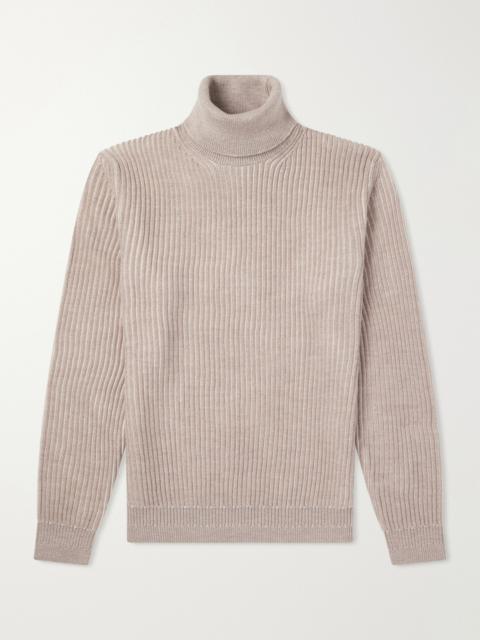SLOWEAR Ribbed Virgin Wool Rollneck Sweater