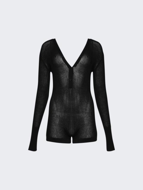 MUGLER Knit Buttoned Bodyshort Black