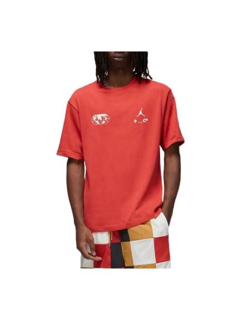 Jordan Air Jordan Round Neck Pullover Brand Pattern Alphabet Short Sleeve T-Shirt Men's Clay Red DQ7361-662