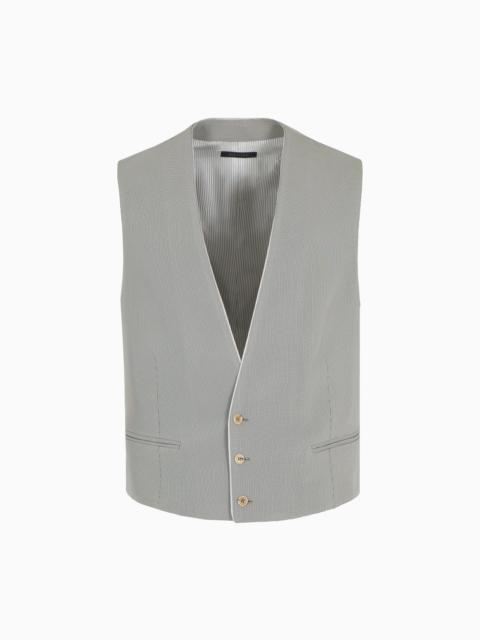 GIORGIO ARMANI SINGLE-BREASTED WAISTCOAT IN A TEXTURED VISCOSE BLEND