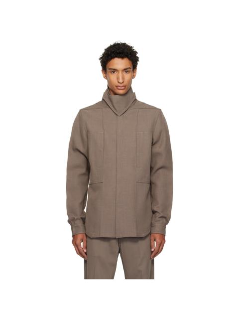 Rick Owens Taupe Tower Outershirt Jacket