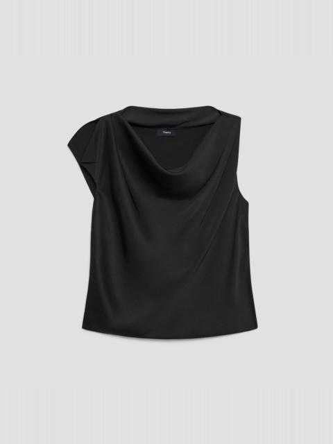Theory Cowl Neck Blouse in Crushed Satin