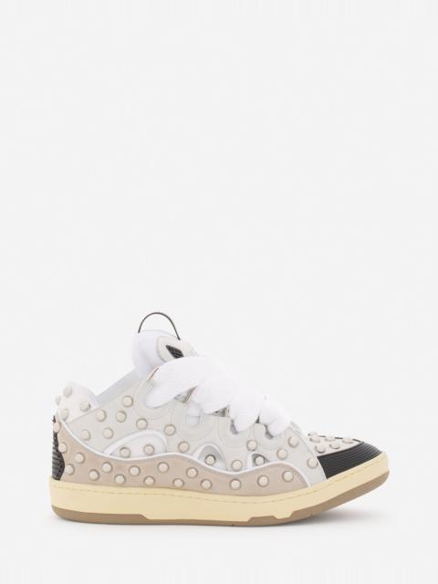 STUDDED LEATHER CURB SNEAKERS