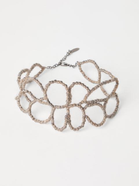 Brunello Cucinelli Ramage choker in Sterling Silver and mohair