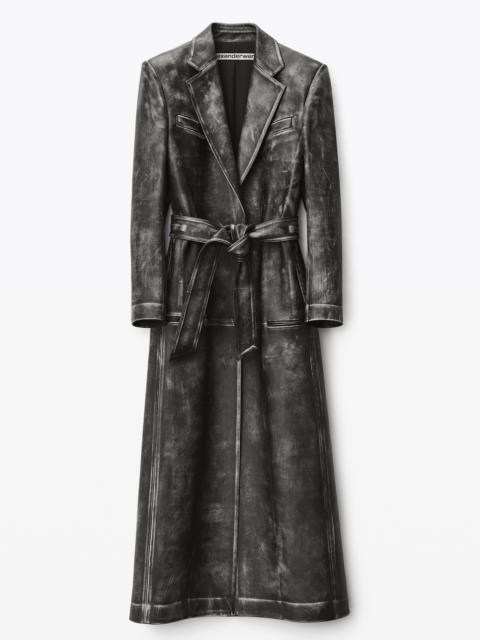 Alexander Wang BOXY BELTED COAT IN VINTAGE MOTO LEATHER