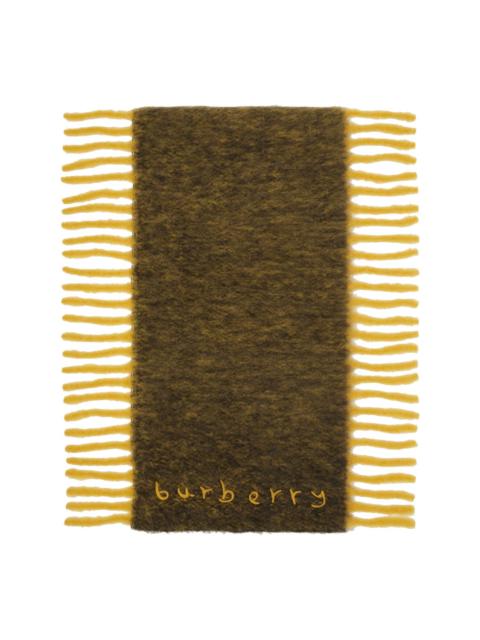 Burberry Yellow & Khaki Alpaca Wool Blend Happy Scarf