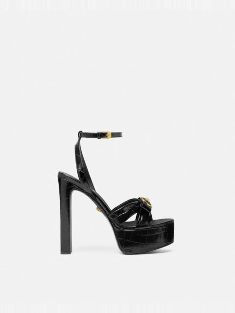 VERSACE Croc-Effect Gianni Ribbon Sandals 140 mm