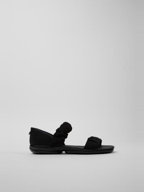 CAMPER Right Black Recycled PET and Leather Sandals for Women.