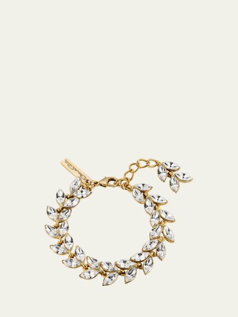 Oscar de la Renta Crystal Leaf Bracelet
