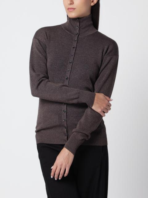 Lemaire Wool ecorce-colored button-up top