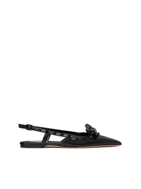 Rockstud Bow slingback ballerina shoes
