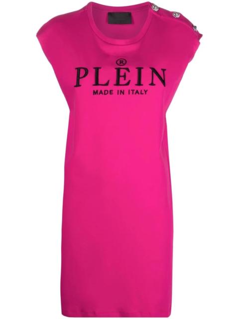 PHILIPP PLEIN logo-embroidered T-shirt dress