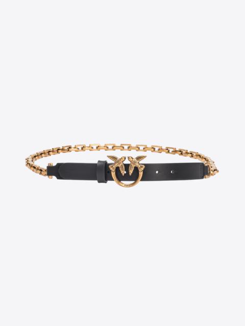 PINKO THIN LOVE BIRDS BELT WITH CHAIN 2CM