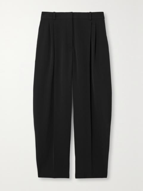 Stella McCartney Cropped Pleated Wool-blend Tapered Pants