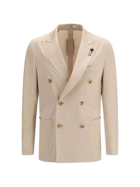 LARDINI double-breasted patch-pocket blazer