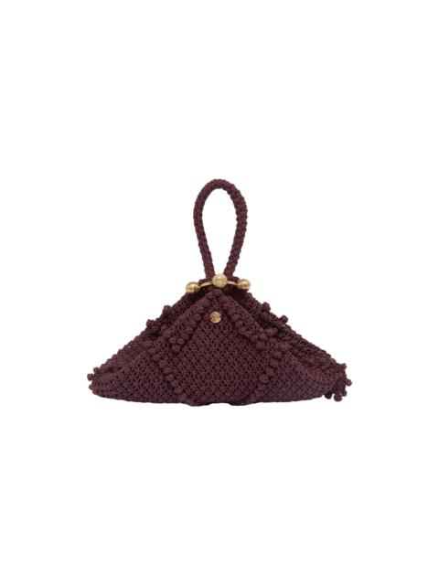 ALÉMAIS Mini Macrame Trapeze Pouch Bordeaux
