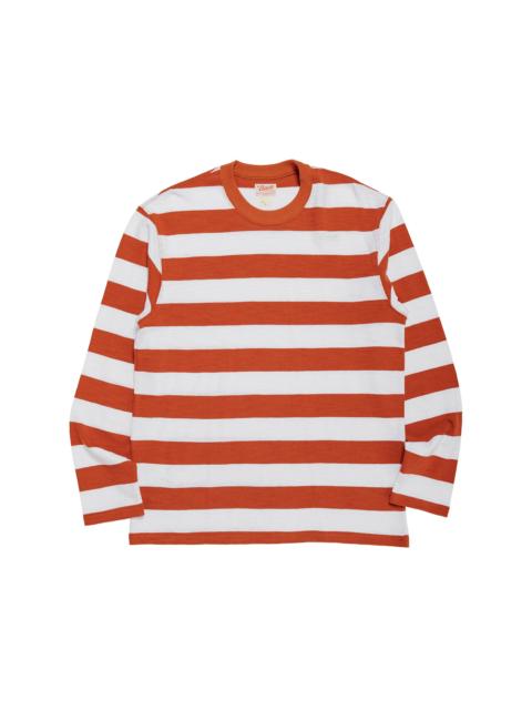 The Real McCoys BC24001 Buco Stripe Tee L/S White/Red