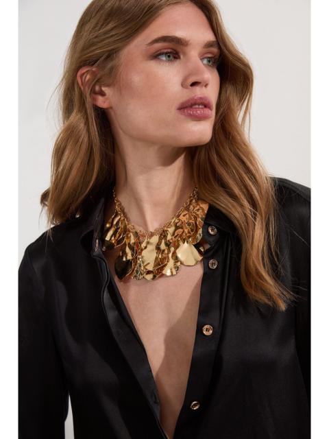 KAREN MILLEN Gold Double Layer Statement Necklace