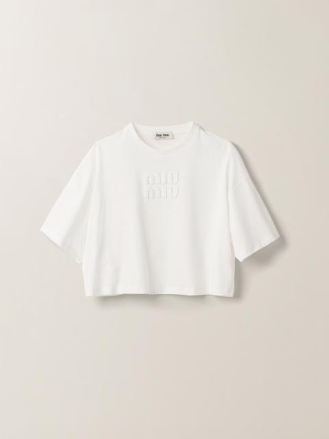 Miu Miu Cotton jersey T-shirt with embroidered logo