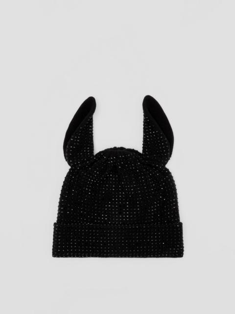 Burberry Deer Detail Crystal-embellished Wool Beanie