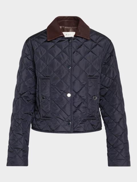 A.L.C. Henri Quilted Contrast Collar Jacket