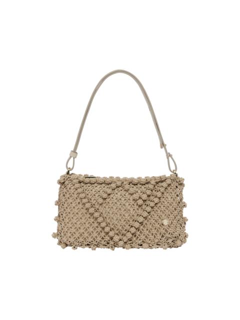 ALÉMAIS Leather Macrame Clutch Taupe