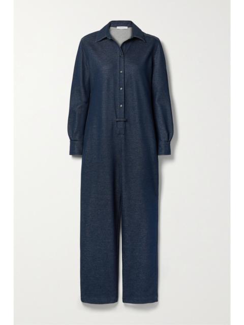 Max Mara Oggetti cotton-blend chambray jumpsuit Blue