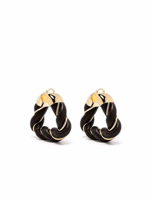 Bottega Veneta twisted triangle hoop earrings
