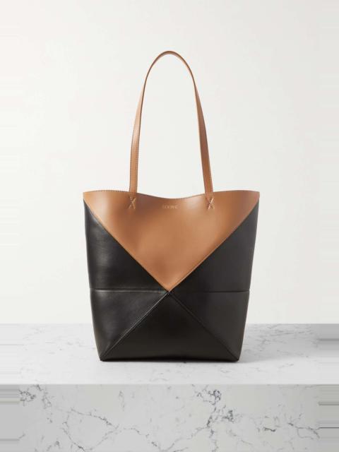 Puzzle Fold convertible medium two-tone leather tote bag