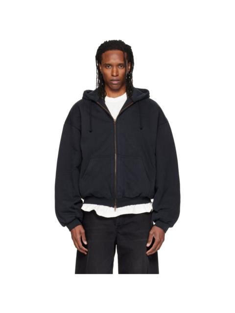 VETEMENTS Black Puffed Zip Up Hoodie