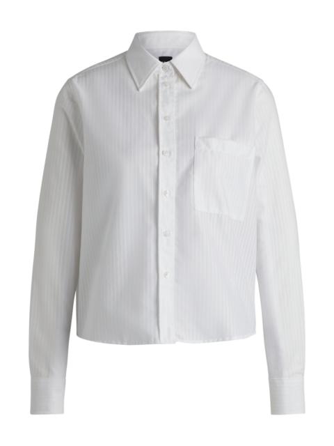 BOSS REGULAR-FIT BLOUSE IN STRIPED COTTON