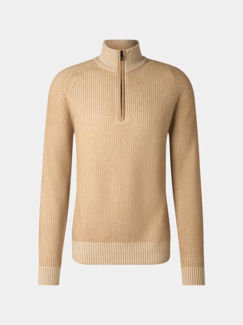 BOGNER Dwayne Virgin Wool and Cashmere Turtleneck in Camel/Cream