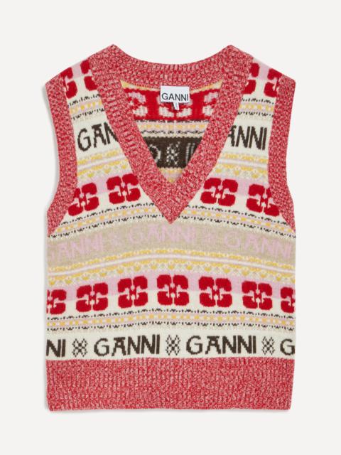 GANNI Logo Wool Mix Vest