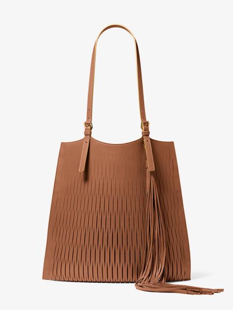 MICHAEL KORS COLLECTION Marianne Perforated Leather Market Bag