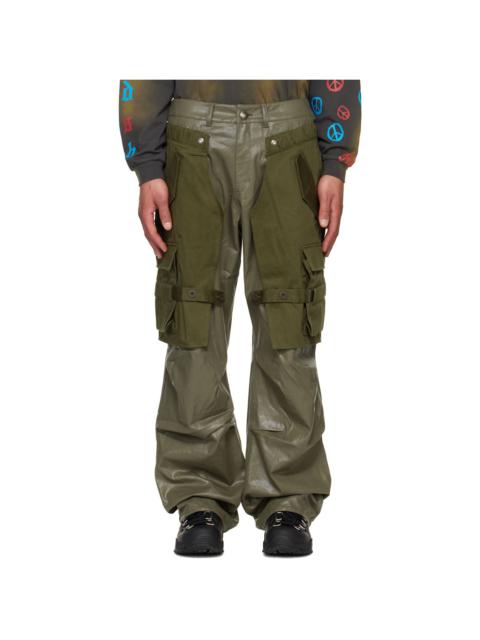 Andersson Bell SSENSE Exclusive Khaki Raptor Layered Cargo Pants