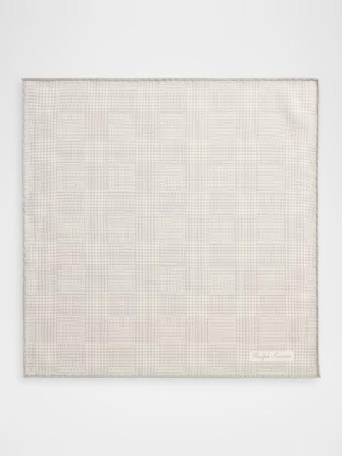 Ralph Lauren Men's Cashmere and Silk Glen Plaid Pocket Square