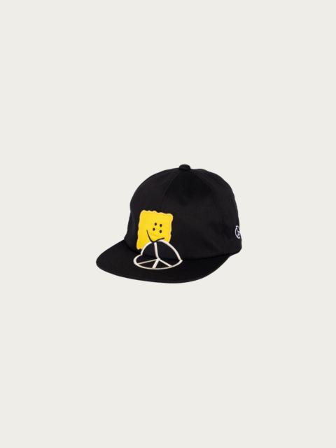 Kapital Chino Baseball Cap (PECKISH PEACE Embroidery) - Black
