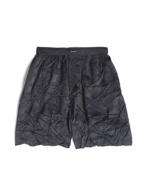 BALENCIAGA Men's Bb Monogram Jacquard Pyjama Shorts in Black