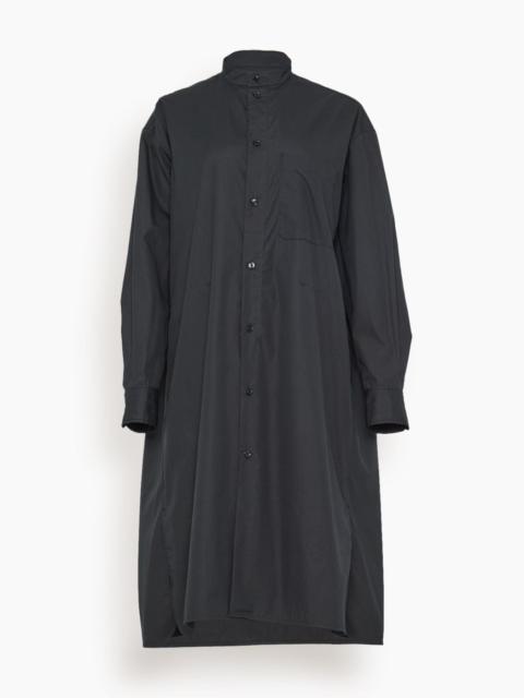 Officer Collar Shirt Dress in Caviar