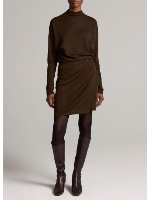 Vince Wool-Blend Side-Drape Short Skirt
