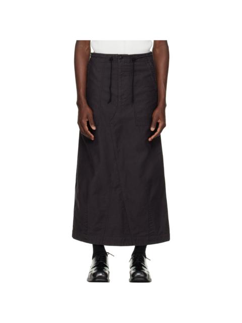 NEEDLES Black Back Sateen String Fatigue Skirt