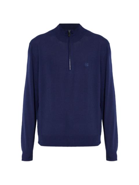 Etro zip-up logo-detail sweater