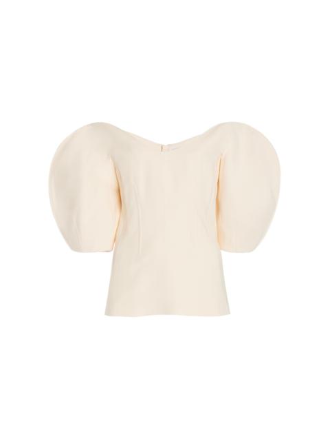 GABRIELA HEARST Bartlet Top in Ivory Silk Wool