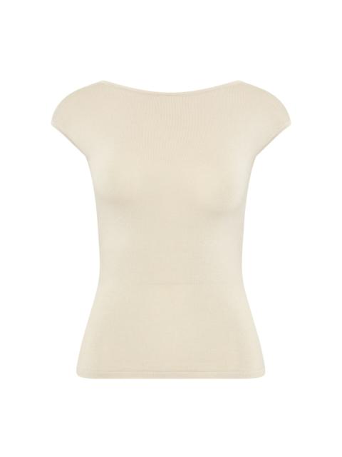 Sculpted Ballet Knit Top off-white