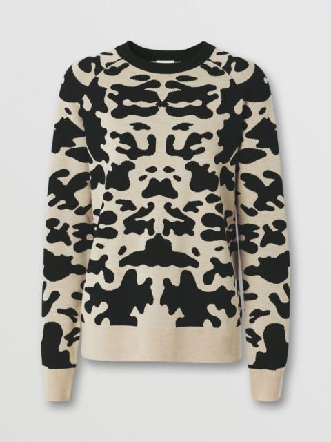 Burberry Cow Print Viscose Wool Sweater