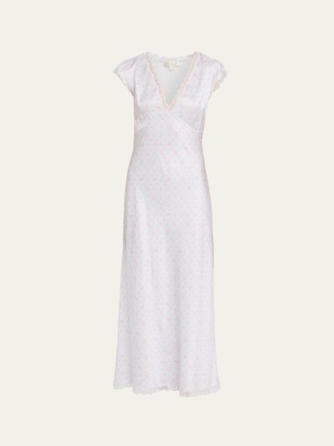 LoveShackFancy Theodore Silk-Blend Floral Maxi Dress