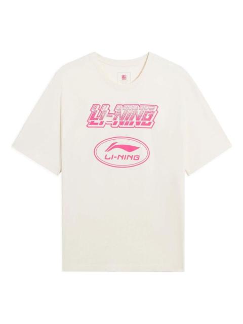 Li-Ning Graphic T-shirt 'Beige Pink' AHSS175-1