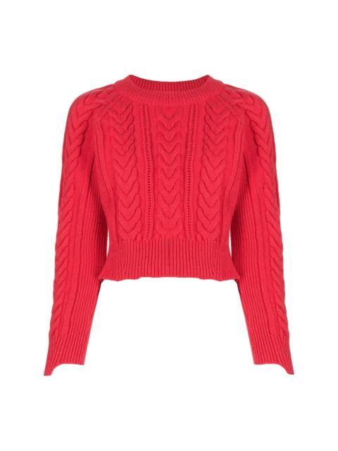 cable-knit fitted jumper